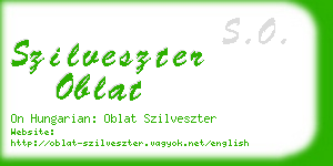 szilveszter oblat business card